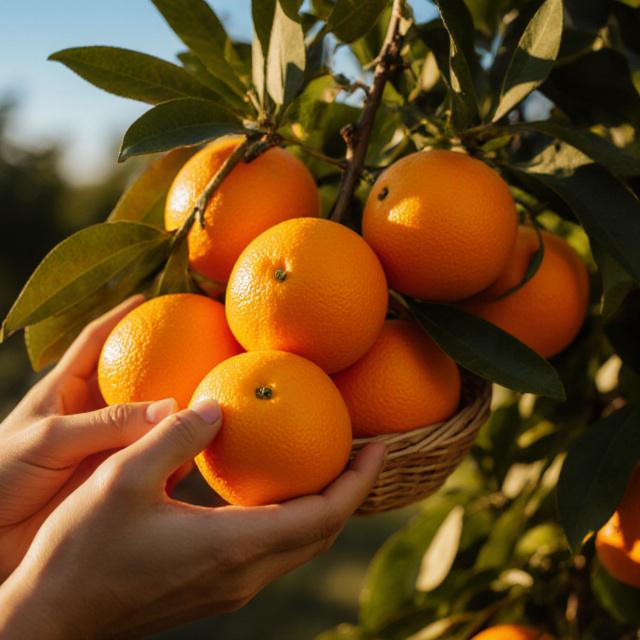 Frische Ernte von Bio-Orangen